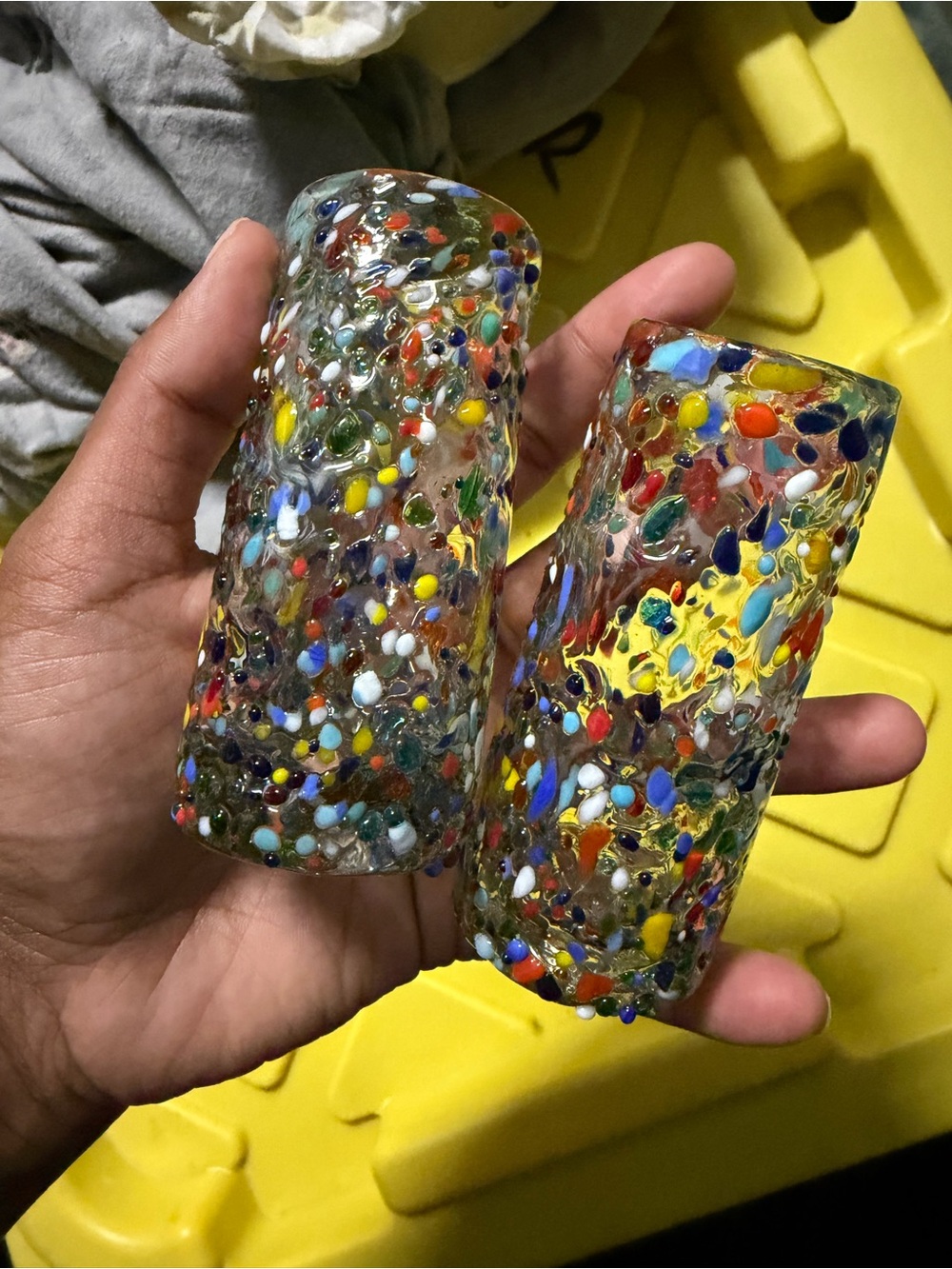 Handmade in Mexico Confetti Glass Shot Glasses - Set of 2